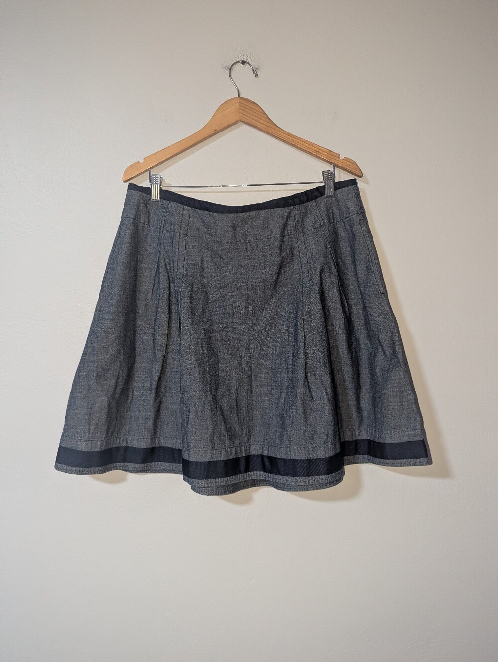 16P NWT VTG L.L. Bean Indigo Fairhaven Chambray Skirt